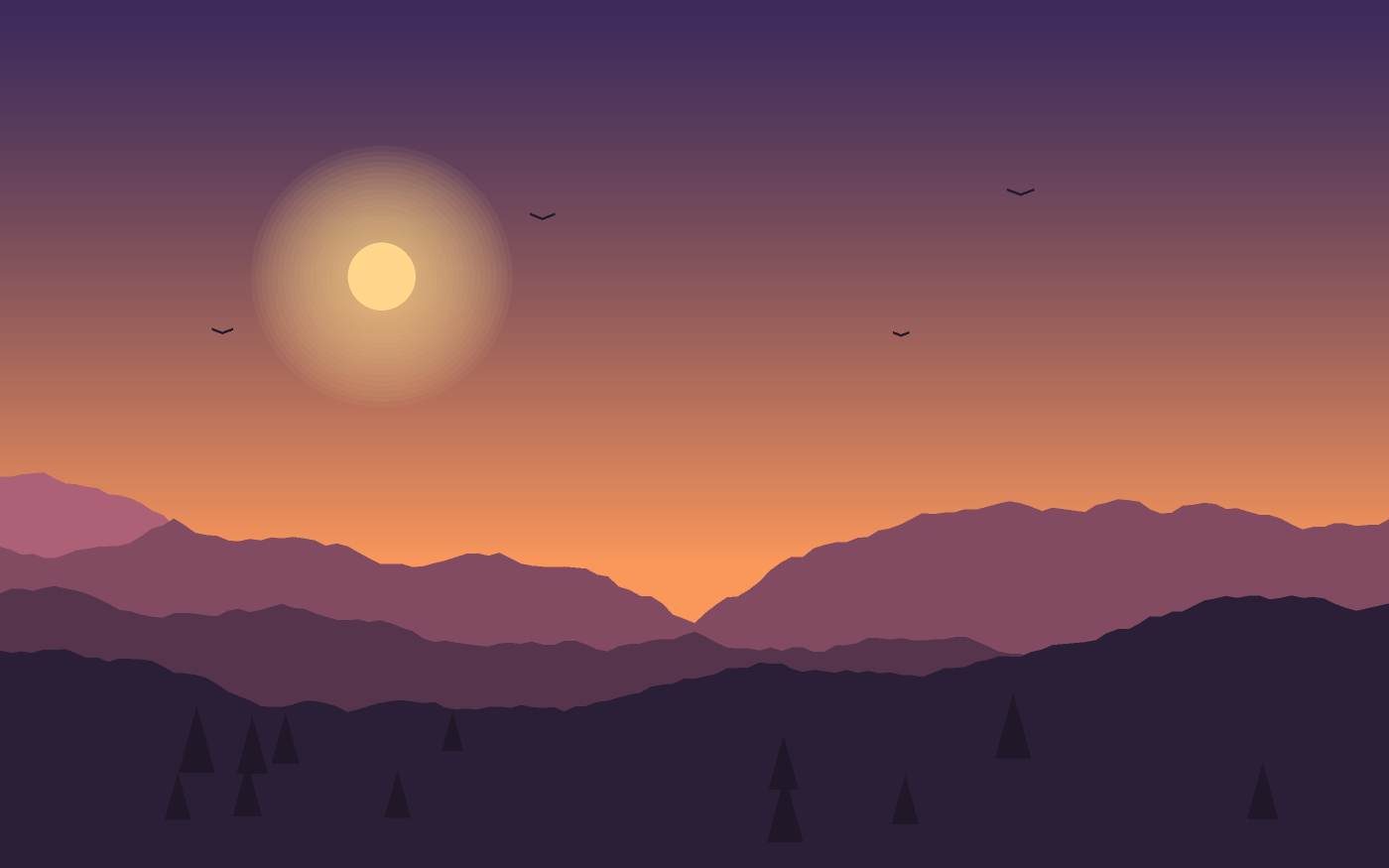 Illustrazione di un paesaggio