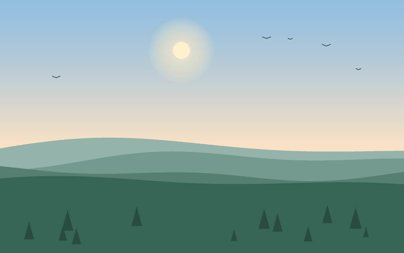 Ilustração de uma paisagem