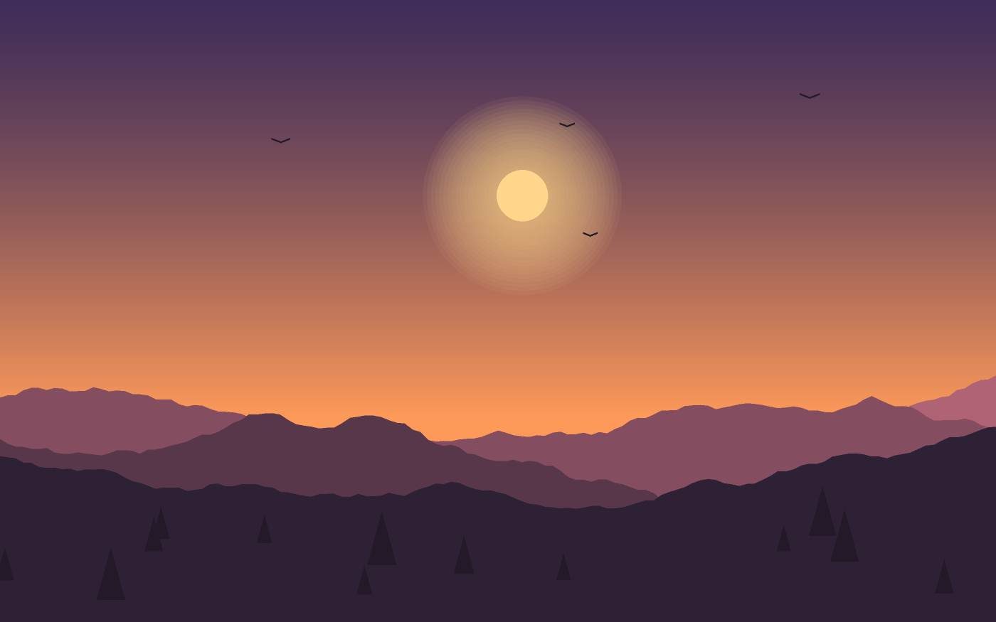 Ilustração de uma paisagem