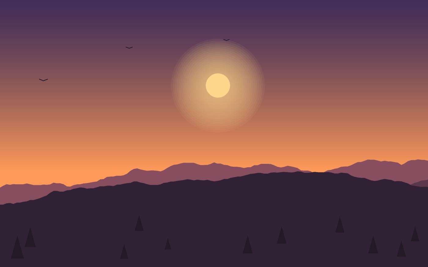 Ilustração de uma paisagem